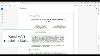 Running Panel Var models in Stata- Panel Vector Autocorrection (PVAR) Model full Tutorial
