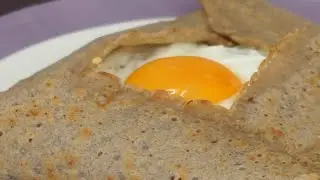 French savory crepe recipe ham cheese egg mushrooms - recipe without milk