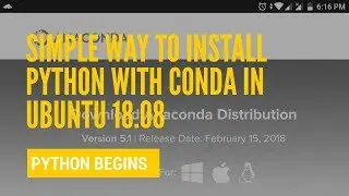 Simple Way to Install Python with Conda in Ubuntu 18.04