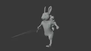 Warrior Rabit. Run and idle game animations