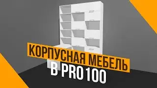 Work desk and shelving in the PRO100 program