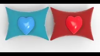 ANIMATED PILLOW OF HEARTS BY CINEMA 4D