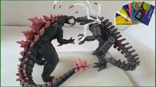 MECHAGODZILLA VS EVOLVED GODZILLA WITH CLAY/PLASTILINA.