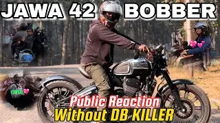 Jawa Bobber 42 Chrome Black ❤️ | without DB killer Public Reaction | Vlog 34 #jawa #cutegirlrection