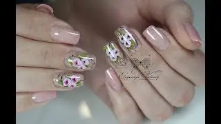 Correction of short nails with glitter camouflage/Miniature Chinese