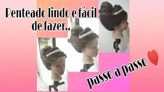 Penteado lindo e fácil de fazer, para noivas ou outras ocasiões.