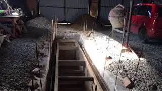 Каркасный гараж из труб нкт заливка смотровой ямы