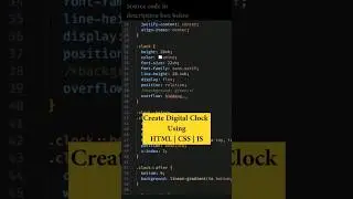 Create Digital Clock Using HTML | CSS | JS