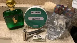 The Green Shave Soap, Polo Green Aftershave, Astra Green & Parker Variant Razor.