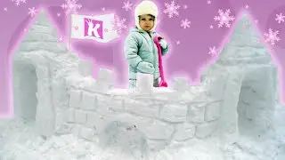 Фигуры из снега лепим снежный замок Snow figure sculpt snow palace