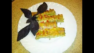 Паста КАННЕЛЛОНИ с мясным фаршем и грибным соусом.
