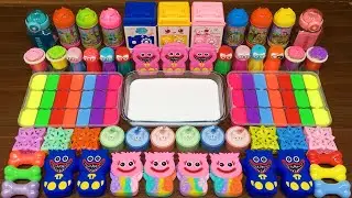 RAINBOW HUGGY WUGGY !!! Mixing random into GLOSSY slime!!!Satisfying  Slime Mixing #397