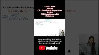 Check whether the following are quadratic equations? #quadraticequation #learnscimathics