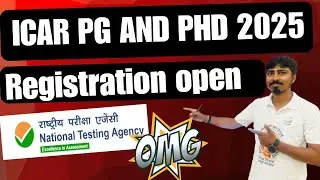 ICAR PG and PHD JRF/ SRF , 2025 registration open #icar #pg #phd