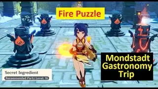 How to open the doors in Secret Ingredients Fire Puzzle - Mondstadt Gastronomy Trip - Genshin Impact
