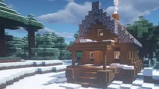 Winter Cabin minecraft (Tutorial): Зимний домик в Майнкрафт