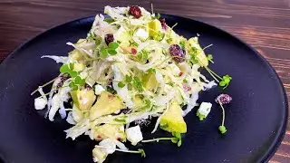 Ich kann nicht aufhören, diesen Salat zu essen! Kohl und Apfel! So frisch und knusprig!