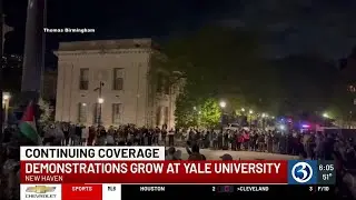 VIDEO: Anti-war in Gaza protestors surround home of Yale president