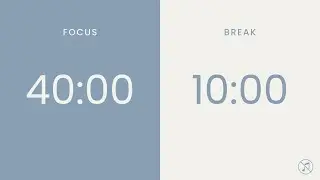 40/10 Pomodoro Timer | 4 x 40 min | Focus | Study | Reflection | Productivity