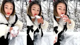 REAL SNOW EATING / ICE EATING