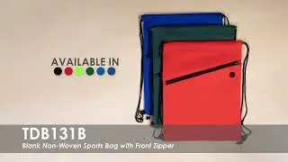 Blank Non-Woven Sports Bag with Front Zipper | TDB131B