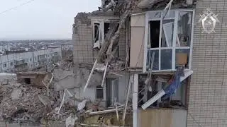 Место взрыва газа в г. Шахты. Съемка с квадрокоптера.