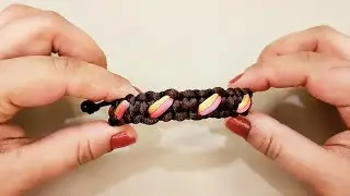 Making a girl's bracelet with three colors at home/very easy/see and make it/diy