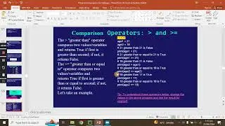 Lec 14 || Operators ||  Greater and greater than equal in Python || Comparison operator in python