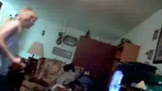cousin dances to soulja boy (HIS PANTS FALL DOWN!!