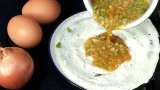 Breakfast Recipe | Easy Onion Omelette Dosa Recipe for a Delicious Morning Start! 🍳🌶️