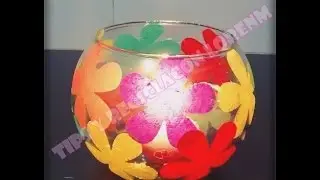 DIY.  PECERA DE VIDRIO DECORADA-DECORATED GLASS AQUARIUM