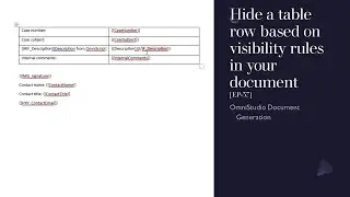 Hide a table row based on visibility rules in your document [EP-37]