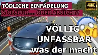 KRANKER VW FAHRER DRÄNGELT LKW AB in BAUSTELLE & Ausreden mit Ölspur? – Dashcams in 4k