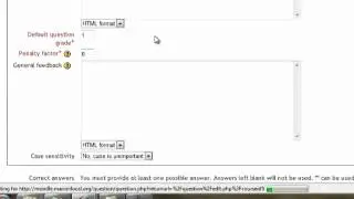 Moodle Quiz - Short Answer Question