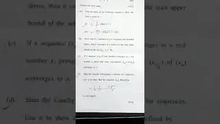 Bsc hons maths real analysis 2sem du