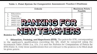 RANKING CRITERIA FOR TEACHER 1