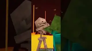 Minecraft when a Skeleton shoots a Zombie 