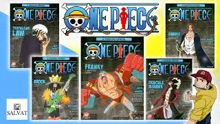 Coleção Mini Figuras One Piece da Salvat, Brook, Trafalgar. Law, Shanks, Franky, Dracule. Mihawk,