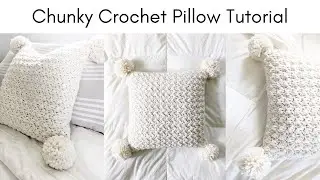 Easy Crochet Pillow Cover for Beginners That Uses Chunky Bulky-Weight Yarn