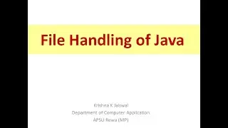 File Handling of Java
