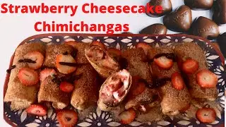 Strawberry Cheesecake Chimichangas! Fast and so easy !! A collaboration With Create With Linda