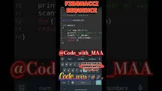 #32 || Fibonacci Series || Series of 0,1,1,2,3,.... || #coding #tech #technology #programming #code