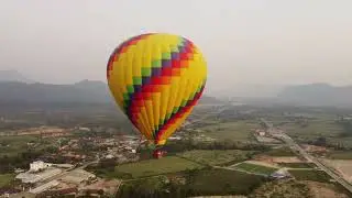 Hot air balloon over Vang Vieng, Laos