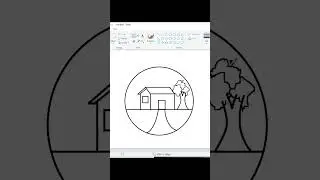 Drawing a Circle with a Tree and House in MS Paint | Quick Tutorial #drawing