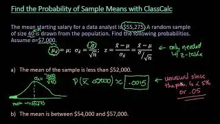Find the Probability of Sample Means with ClassCalc