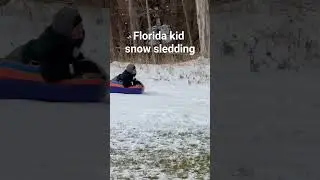 9 yr old Florida kid gets wiped out by dad #snow #sledding #snowsledding #wipeout #snowfails