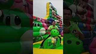 I can't stop watching it, it's so much fun! #inflatable #slide #mario