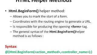 ASP NET MVC Lecture   8 HTML Helper Methods