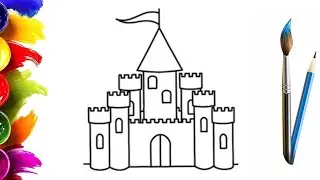 How to Draw a Castle for Children / Easy Drawing Step by Step