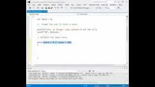 While Loop in C for Validation